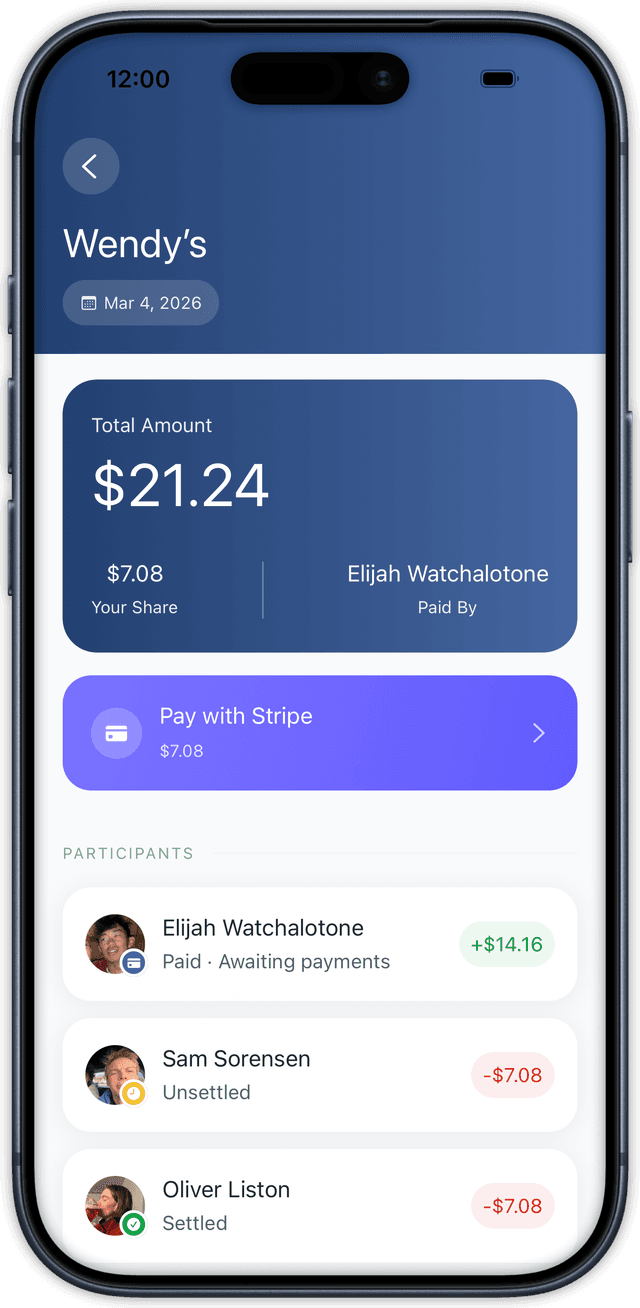 Detailed expense breakdown in SplitMate